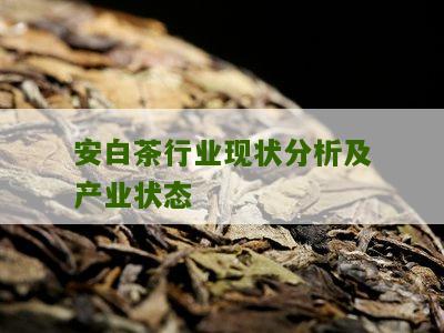 安白茶行业现状分析及产业状态