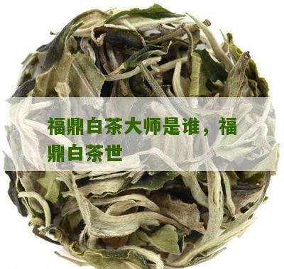 福鼎白茶大师是谁，福鼎白茶世