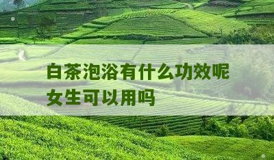 白茶泡浴有什么功效呢女生可以用吗