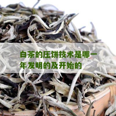 白茶的压饼技术是哪一年发明的及开始的