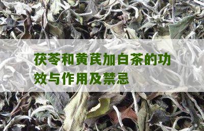 茯苓和黄芪加白茶的功效与作用及禁忌