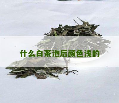 什么白茶泡后颜色浅的