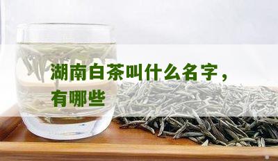 湖南白茶叫什么名字，有哪些