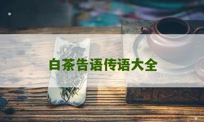 白茶告语传语大全