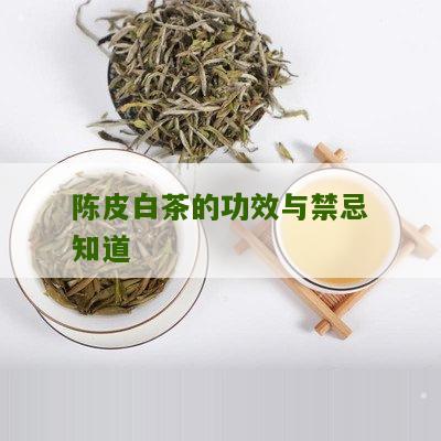 陈皮白茶的功效与禁忌知道