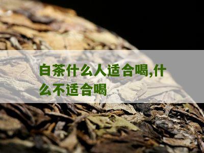 白茶什么人适合喝,什么不适合喝