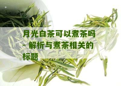 月光白茶可以煮茶吗 - 解析与煮茶相关的标题