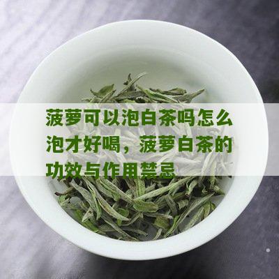 菠萝可以泡白茶吗怎么泡才好喝，菠萝白茶的功效与作用禁忌