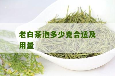 老白茶泡多少克合适及用量