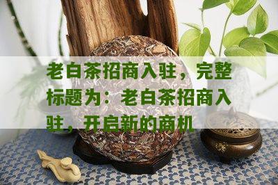 老白茶招商入驻，完整标题为：老白茶招商入驻，开启新的商机