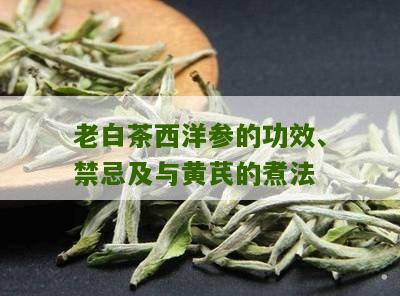 老白茶西洋参的功效、禁忌及与黄芪的煮法