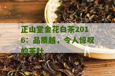 正山堂金花白茶2016：品质越，令人惊叹的茶叶