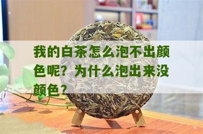 我的白茶怎么泡不出颜色呢？为什么泡出来没颜色？