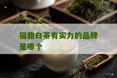 福鼎白茶有实力的品牌是哪个