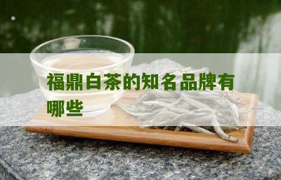 福鼎白茶的知名品牌有哪些