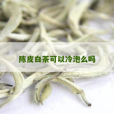 陈皮白茶可以冷泡么吗