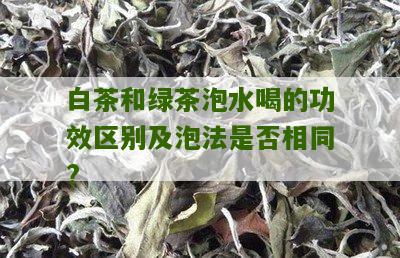 白茶和绿茶泡水喝的功效区别及泡法是否相同?