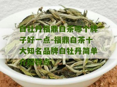 白牡丹福鼎白茶哪个牌子好一点-福鼎白茶十大知名品牌白牡丹简单介绍特点