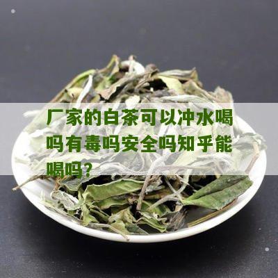 厂家的白茶可以冲水喝吗有毒吗安全吗知乎能喝吗？