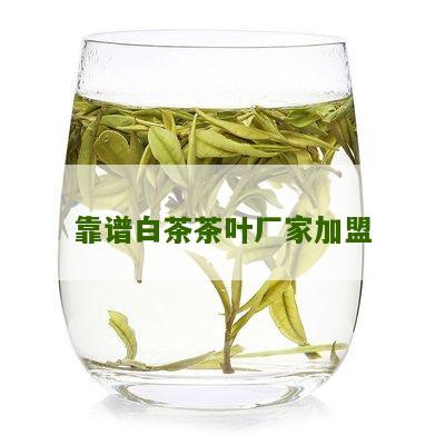 靠谱白茶茶叶厂家加盟