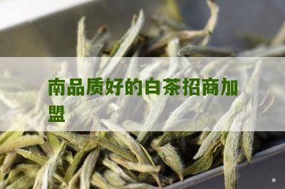 南品质好的白茶招商加盟