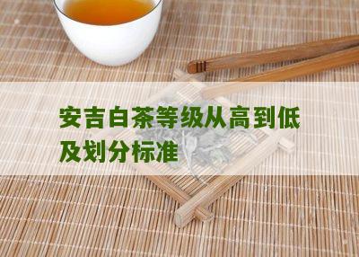 安吉白茶等级从高到低及划分标准