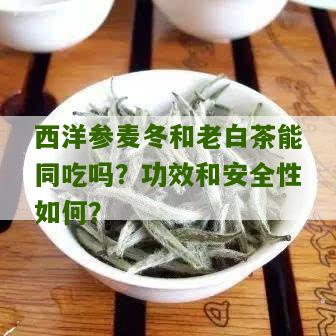 西洋参麦冬和老白茶能同吃吗？功效和安全性如何？