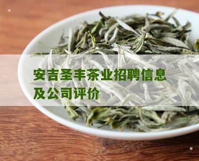 安吉圣丰茶业招聘信息及公司评价