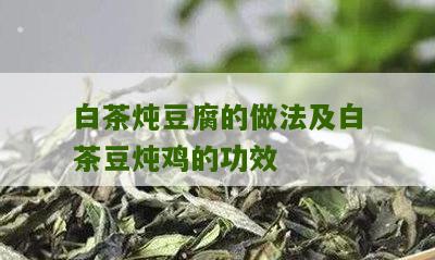 白茶炖豆腐的做法及白茶豆炖鸡的功效