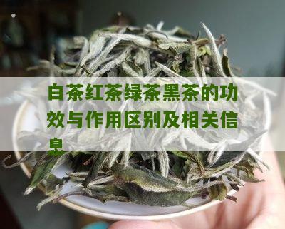 白茶红茶绿茶黑茶的功效与作用区别及相关信息