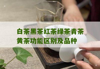 白茶黑茶红茶绿茶青茶黄茶功能区别及品种