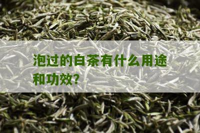 泡过的白茶有什么用途和功效？