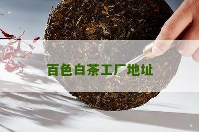 百色白茶工厂地址