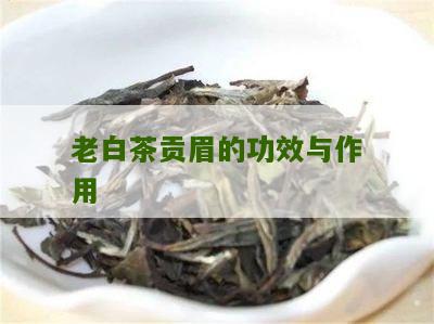 老白茶贡眉的功效与作用