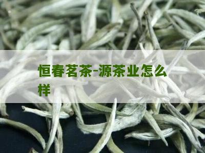 恒春茗茶-源茶业怎么样