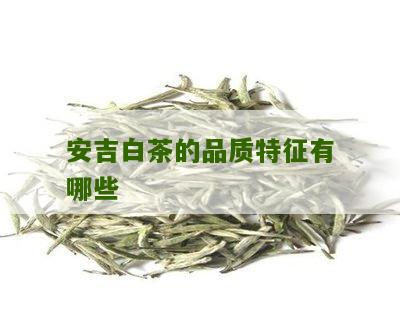 安吉白茶的品质特征有哪些