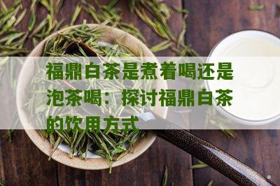 福鼎白茶是煮着喝还是泡茶喝：探讨福鼎白茶的饮用方式