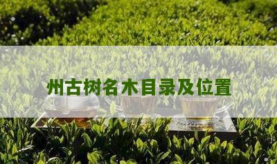 州古树名木目录及位置