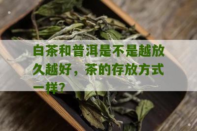 白茶和普洱是不是越放久越好，茶的存放方式一样？