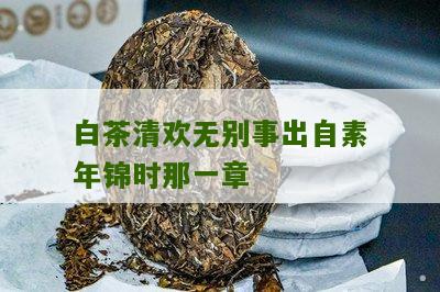 白茶清欢无别事出自素年锦时那一章