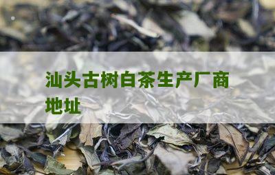 汕头古树白茶生产厂商地址