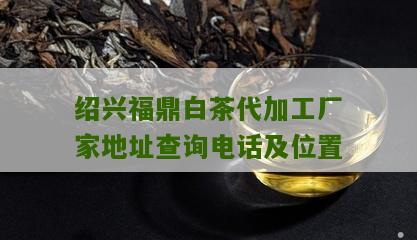 绍兴福鼎白茶代加工厂家地址查询电话及位置