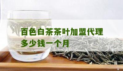 百色白茶茶叶加盟代理多少钱一个月