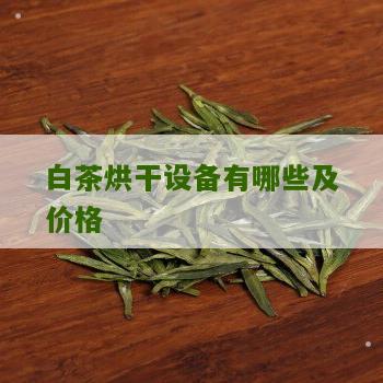 白茶烘干设备有哪些及价格