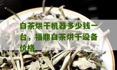 白茶烘干机器多少钱一台，福鼎白茶烘干设备价格