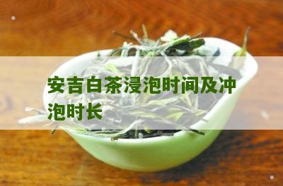 安吉白茶浸泡时间及冲泡时长