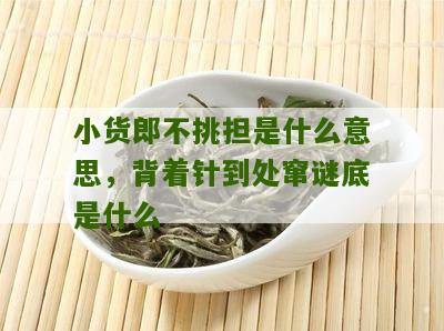 小货郎不挑担是什么意思，背着针到处窜谜底是什么