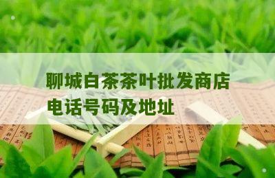 聊城白茶茶叶批发商店电话号码及地址