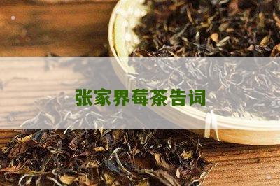 张家界莓茶告词