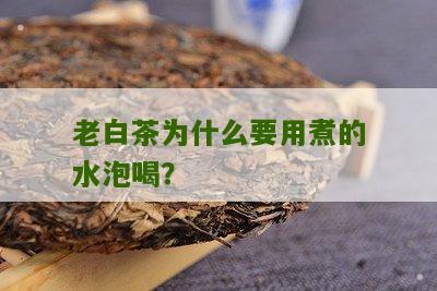 老白茶为什么要用煮的水泡喝？